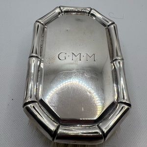 Vintage Tiffany & Co Makers Sterling Silver Brush Bamboo Pattern